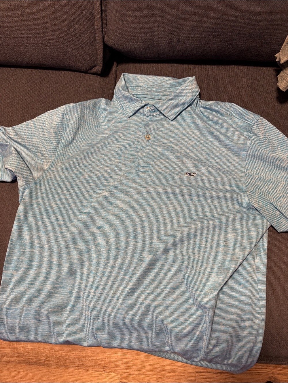 Vineyard Vines Heathered Light Blue Polo
